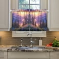 thumbnail image 2 of Yayeee Kitchen Curtains Tier Pair Light Filtering 27"x36" Rod Pocket Short Cafe Window Panel, Beautiful Mountain, 2 of 7