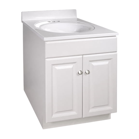 Wyndham 25 Inch Bathroom Vanity with Top, Ready to Assemble, White – Design House, 586453