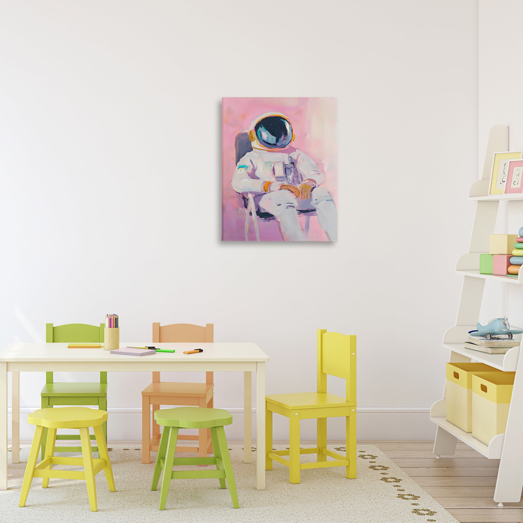 Stupell Industries Resting Astronaut on Chair Canvas Wall Art, design by The Prints Vibe
