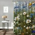 thumbnail image 2 of PRATYUS Flowers Field Grass Shower Curtain with Hooks, 100% Polyester Bathroom Decoration Set for Home Bathtubs, Waterproof and Quick Drying 36"x72, 2 of 7