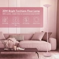 thumbnail image 2 of 30W Pink Torchiere Floor Lamp, 3600LM Super Bright LED Pole Lamp, 71Inch Tall Stepless Dimmable Torch Lamp, 1Inch Thick Metal Tube, Rotary Switch, Modern Standing Lamp for Living Room/Bedroom/Office, 2 of 17