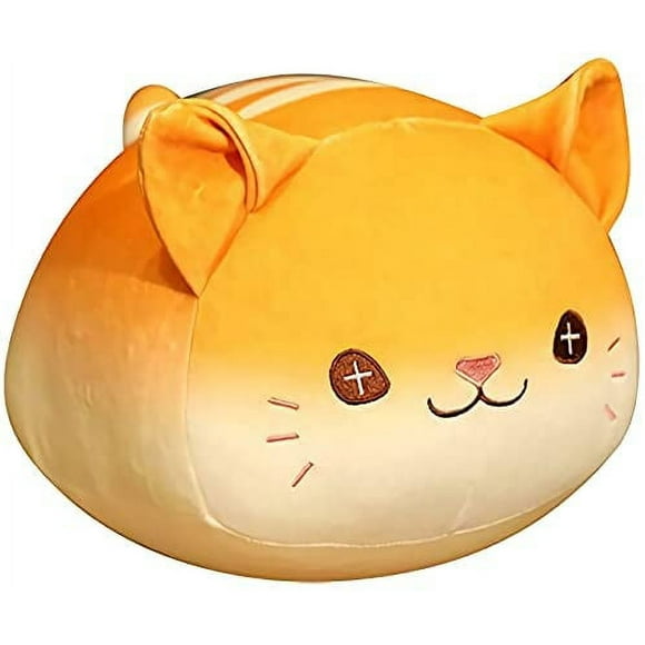 Plush Throw Hugging Pillow Chubby Buddy Cat Pillow Stuffed Animal,Bread Dog Plush Stuffed Toys for Kids Gift（Orange）