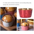thumbnail image 3 of 50 piezas Cupcake Liner impermeable resistente al calor hogar café restaurante panadería cocina pastel Muffin tazas para hornear suministros Herramientas y accesorios para hornear Rojo oscuro Wosthever  HA081885-08, 3 of 6