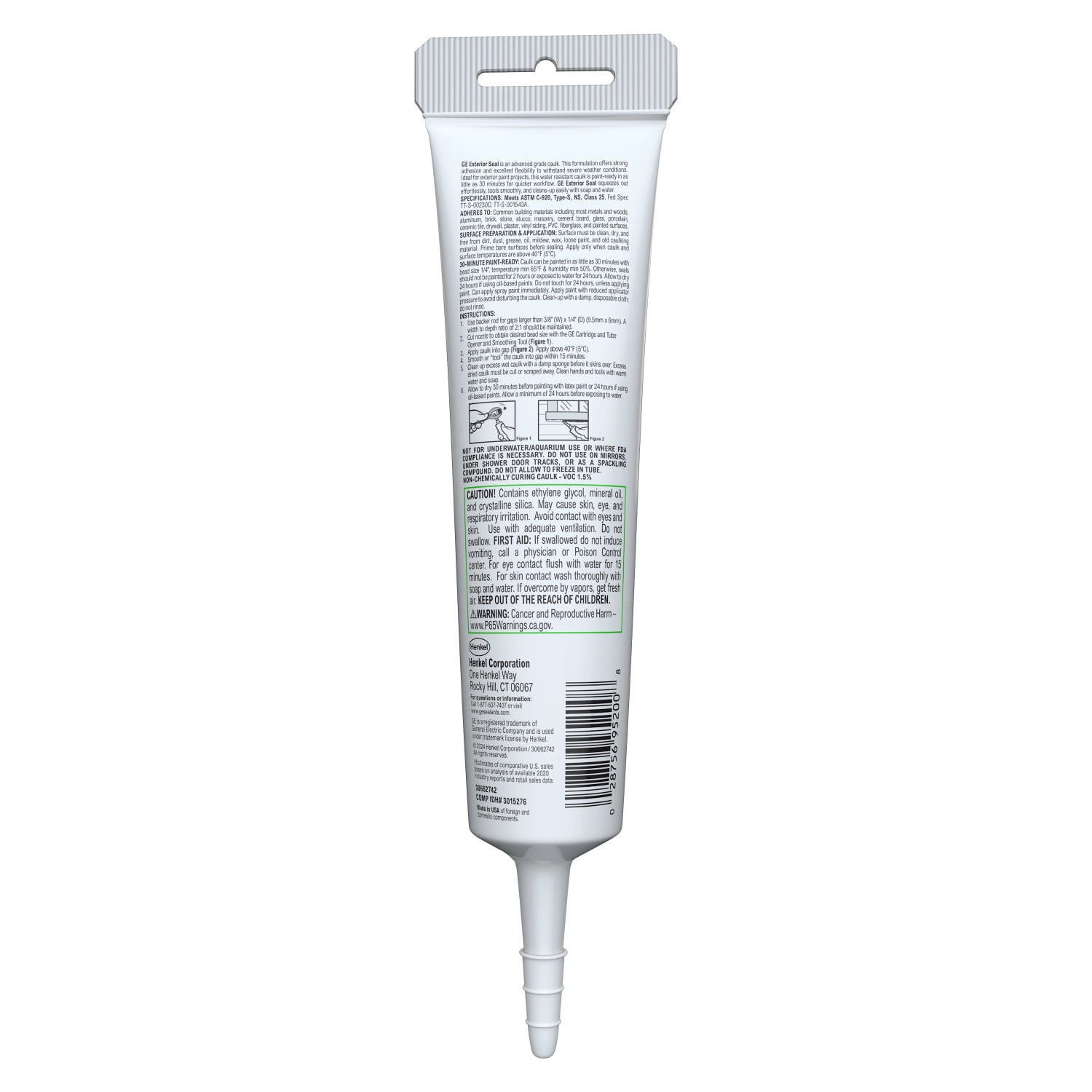 (2 pack) GE Exterior Seal Window & Door, Pack of 1, White 5.5 oz Tube