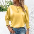 thumbnail image 5 of ZZwxWA 3/4 Length Sleeve Tunic Tops for Womens Summer 2025 Trendy Crew Neck Smocked Cuff Work Dressy Casual T Shirt Blouses, 5 of 5
