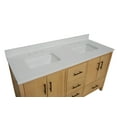 thumbnail image 6 of California 60" Double Bathroom Vanity with Blonde Veneer Cabinet and Matte White Top, 6 of 7