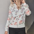 thumbnail image 7 of IROINNID Women's Bomber Jacket Long Sleeve Print Round Neckline Outwear, Loose Jacket Outwear, 7 of 7