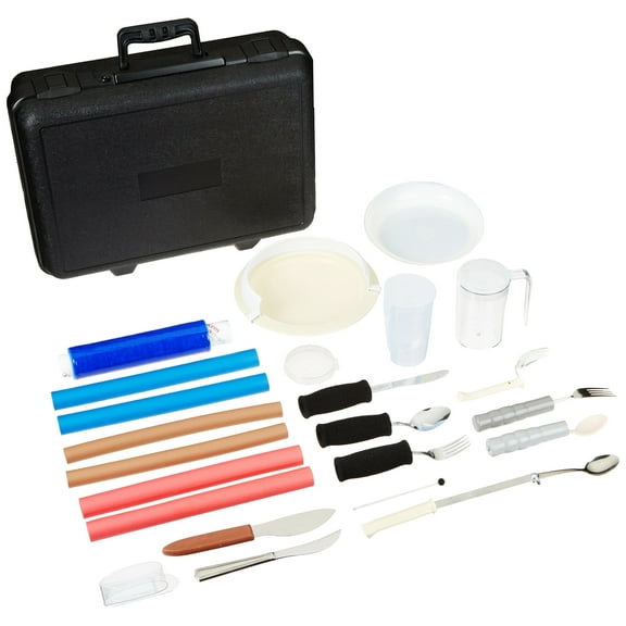 Sammons Preston Adult Feeding Evaluation Kit, 18-Item Assistive Eating Kit
