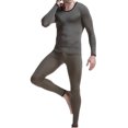 thumbnail image 1 of Jumpingount Conjunto de ropa interior para hombre, ropa de dormir de seda helada para otoño e invierno, ropa de abrigo de Color sólido, camiseta interior conjuntos de ropa Verde oscuro/M Jumpingount AP013755-16, 1 of 6