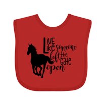Inktastic Live Like Someone Left the Gate Open Horse Silhouette Boys or Girls Baby Bib