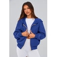 thumbnail image 4 of PRETTYGARDEN Sudadera con Capucha para Mujer con Cierre y Forro Polar Azul M, 4 of 8