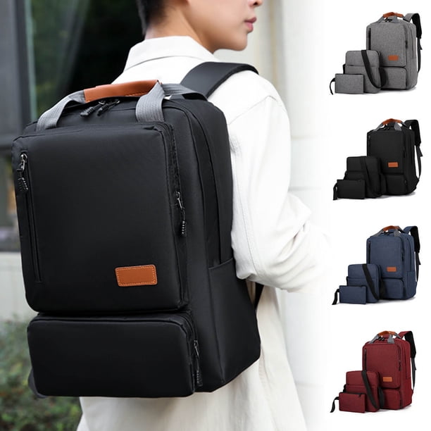Conjunto de mochila casual de 3 piezas - Mochila de lino de gran capacidad, bolso de hombro y bolso para viajes, universidad y uso diario