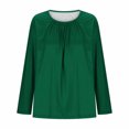 thumbnail image 5 of NTACZA Womens Tops Plus Size Pleated Blouse Crew Neck Flowy Loose Casual Shirts for Women L, 5 of 5