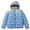 Light Blue, variant on Boys Color Block Puffer Jacket, Lightweight Hooded Down Coat for Kids, Warm Insulated Winter Outerwear,Size:15-16 Years