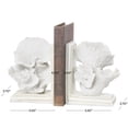 thumbnail image 3 of DecMode 6" Textured Coral Cream Polystone Bookends (Set of 2), 3 of 9