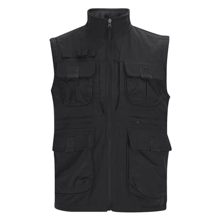 Womens Tank Tops- Cargo Vest for Women Casual Sleeveless Lightweight Outdoor Fishing Safari Travel Photo Vest with Multi Pockets Black M