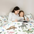thumbnail image 4 of Homewish Kawaii Crocodile Rhinoceros Monkey 7-Piece Twin Bedding Sets For Kids Children Teens,Kawaii Animal Bedding Comforter Set,Tree Leaves Breathable Sheet Sets,Luxury Bedroom Decor,Reversible, 4 of 8
