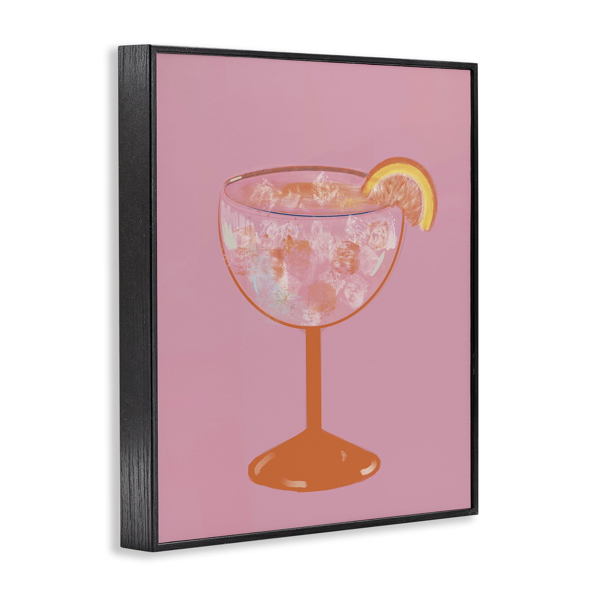 Stupell Industries Paloma Glass over Pink Black Framed Giclee Art, design by Robin Maria