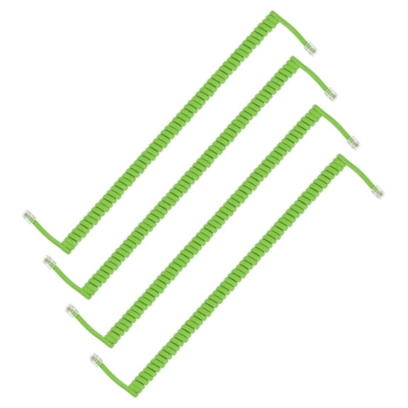 Uxcell 4 Pack Phone Cord for Landline, 9.8 Feet(Coiled 1.6 Feet) RJ9/RJ10 4P4C Landline Handset Cord Universal Telephone Phone Cable for Telephone Handset Accessory, Green