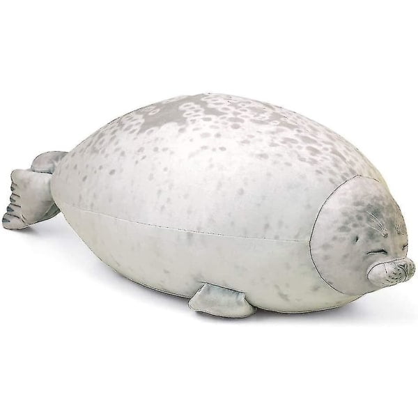 Almohada de cama con forma de foca, almohada mullida con forma de foca, adorable almohada de peluche de algodón con forma de foca, color blanco, 40 cm.
