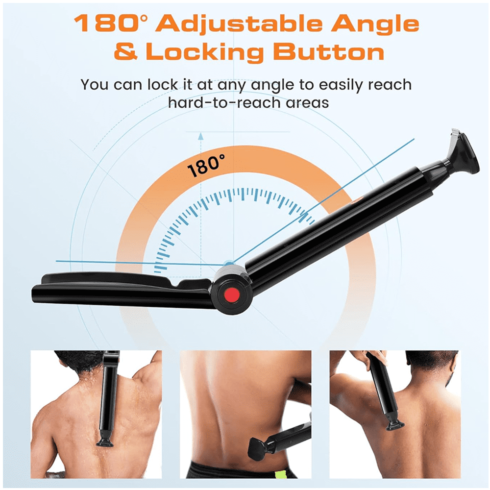 Back Shavers for Men Long Handle,Back Razor for Men,Back Shaver,Body Trimmer for Men,Body Shavers for Men,with 2 Shock Absorber Flex Heads,Mens Back Shaver,Body Hair Trimmer for Men
