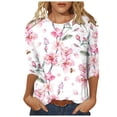 thumbnail image 1 of YDLCAFD Easter Womens Fashion Round Neck Short Sleeved Printed T Shirt Top, 1 of 5