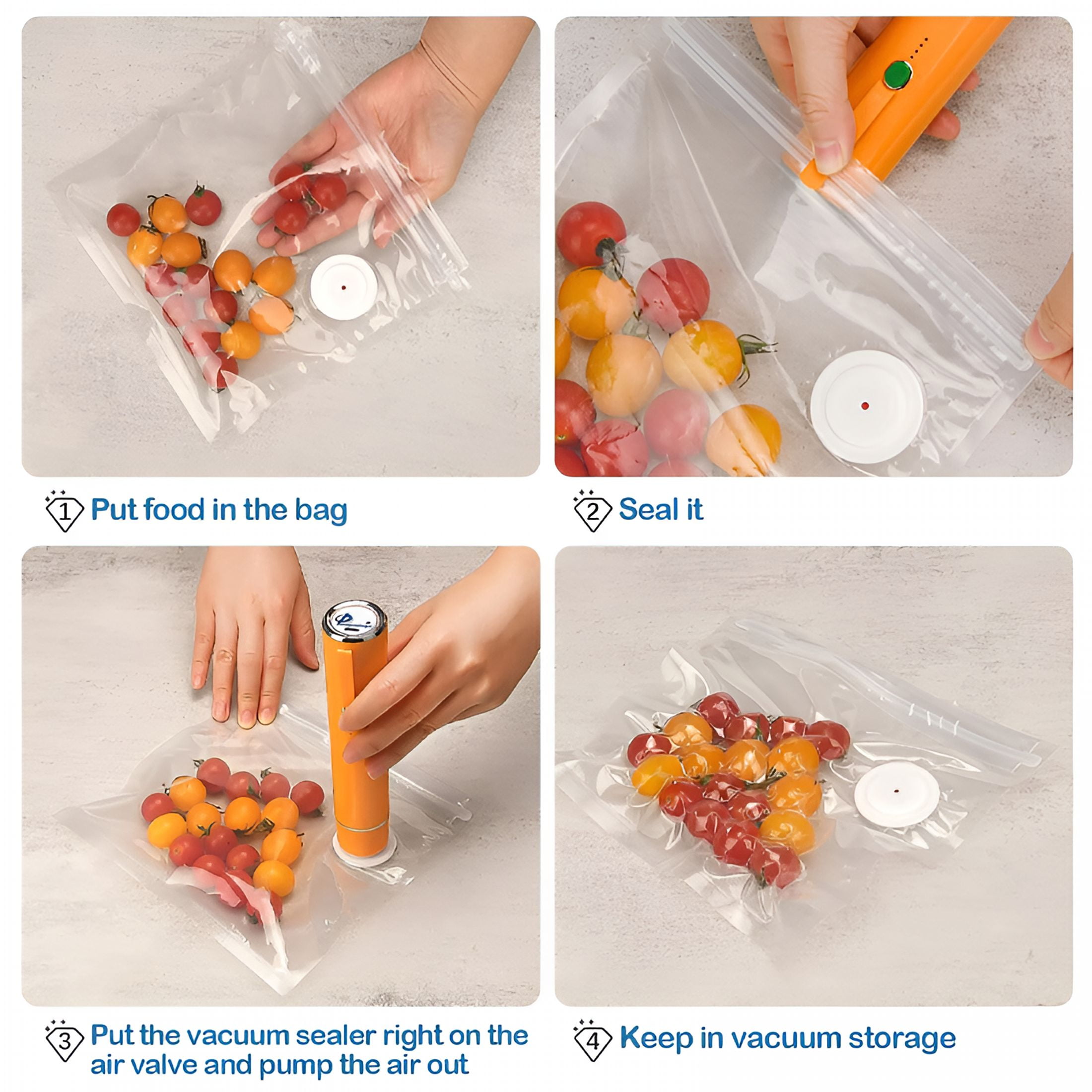 ACDANC 40PCS Vacuum Sealer Bags for Food with Air Valve, Reusable Sous Vide Bags (20 large+20 small)
