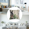 thumbnail image 5 of nygtbtfer 2Pack Vintage Stripe Spring Easter Rabbits Cute Pillow Covers Rustic Farm Animals Rabbit Plants Leaves Throw Pillow Cushion Case Cover for Home Sofa  (PV-Rabbits) 24x24in, 5 of 7
