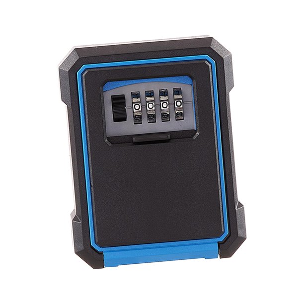 Caja de bloqueo de almacenamiento de llaves portátil Caja de bloqueo de combinación Caja de almacenamiento de llaves con contraseña Llave Azul Soledad Caja de bloqueo de almacenamiento de llaves