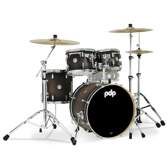 PDP PDCM20FNSCB Concept Maple Drum Set, Charcoal Burst - 4 Piece