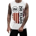 thumbnail image 5 of Mens Shirts 4th of July Patriotic Graphic Muscle Tank Top Sleeveless Shirt Workout Casual Summer Wear, 5 of 5