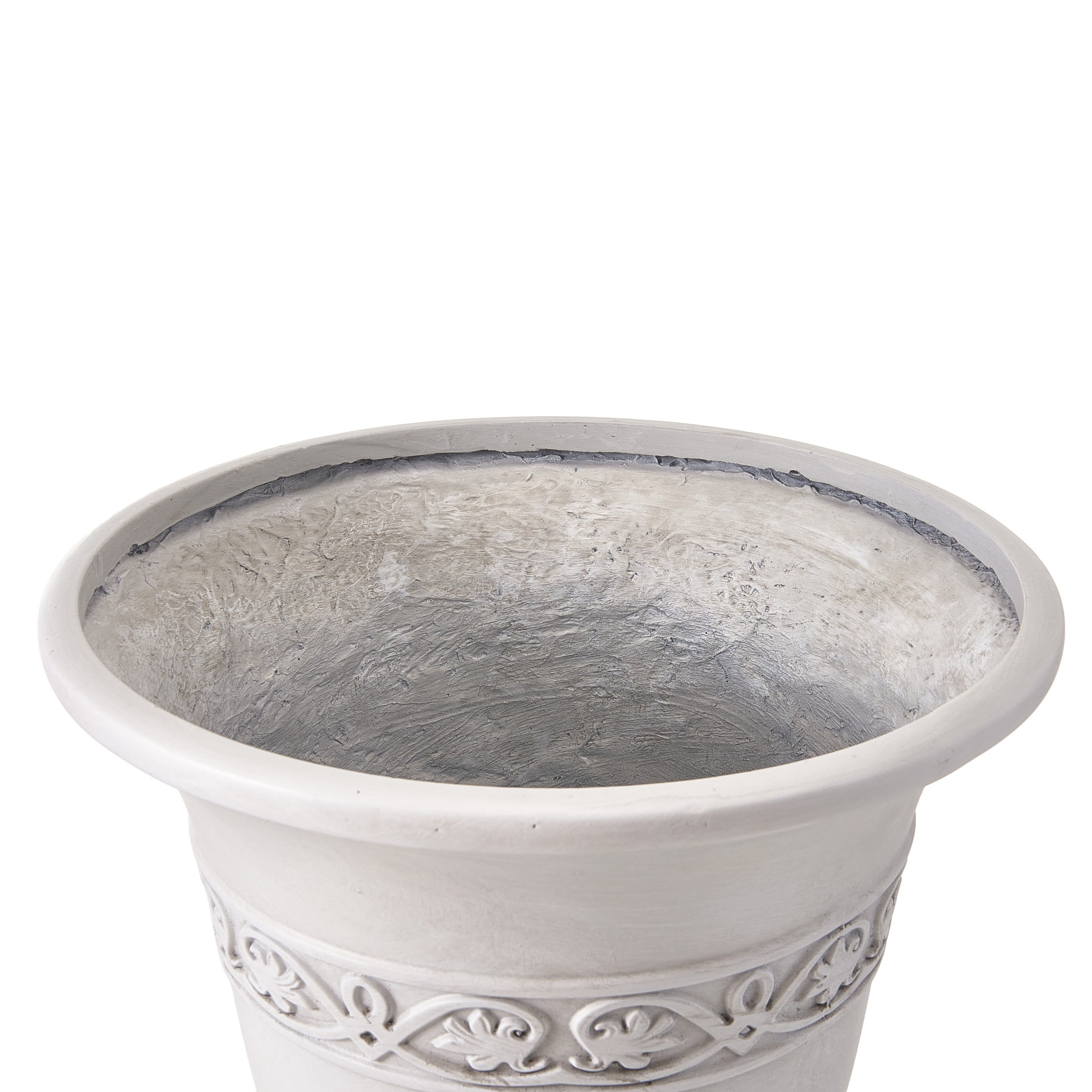 Christopher Knight Home 20.47"H Classic Outdoor MGO Planter with Drainage Hole, Antique White, Set of 2