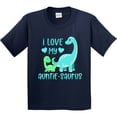 thumbnail image 3 of Inktastic I Love My Auntie-saurus Cute Brontosaurus Family Youth T-Shirt, 3 of 5
