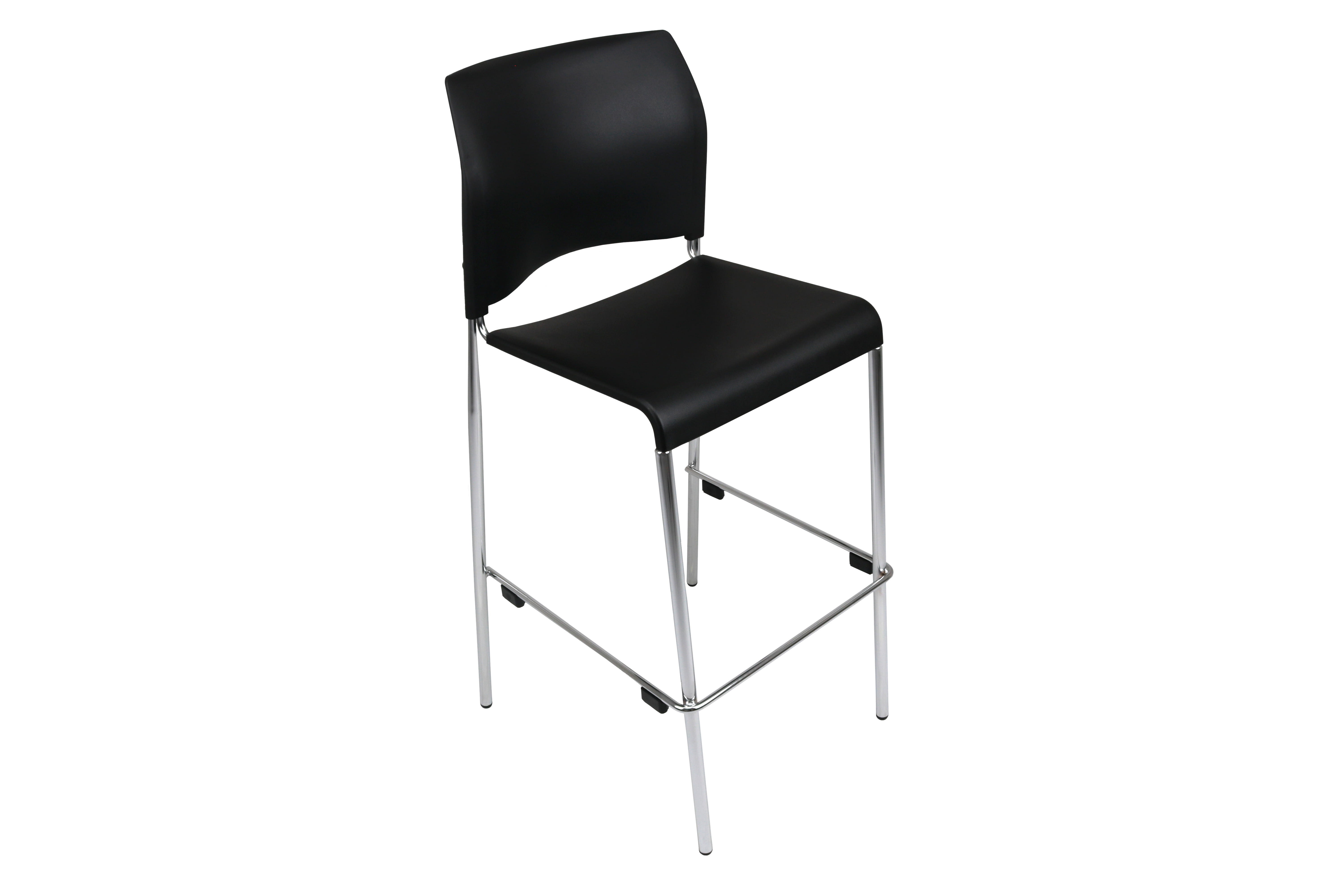 Hampden Furnishings Jody Collection Black Plastic Stackable Bar Stools, 30-Inch, Pack of 4