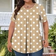 thumbnail image 2 of Hauts pour Femmes en Liquidation! Tunique Décontractée Grande Taille pour Femmes Manches Courtes Col Rond T-Shirts Ample Plissé Blouse d'Été, 2 of 5