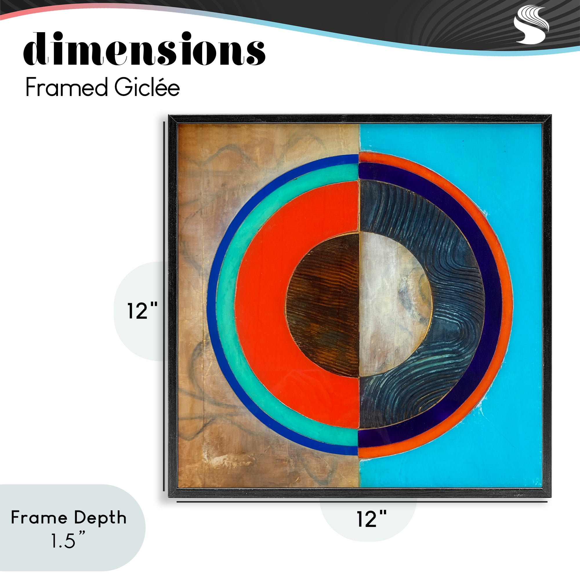 Stupell Industries Red Arc Summer Circle Black Framed Giclee Art, design by Matthew Finger