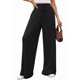thumbnail image 3 of Pantalones de Pijama Holgados de Punto Suave con Bolsillos y Pernera Acanalada para Mujer con Cordón Ajustable. Negro M, 3 of 9