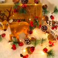 thumbnail image 3 of Christmas Garland Decoration with Lights 7FT 20LED Xmas Pine Cone Red Berry Bell Lights Tree New Year Holiday Party Decorations, 3 of 4