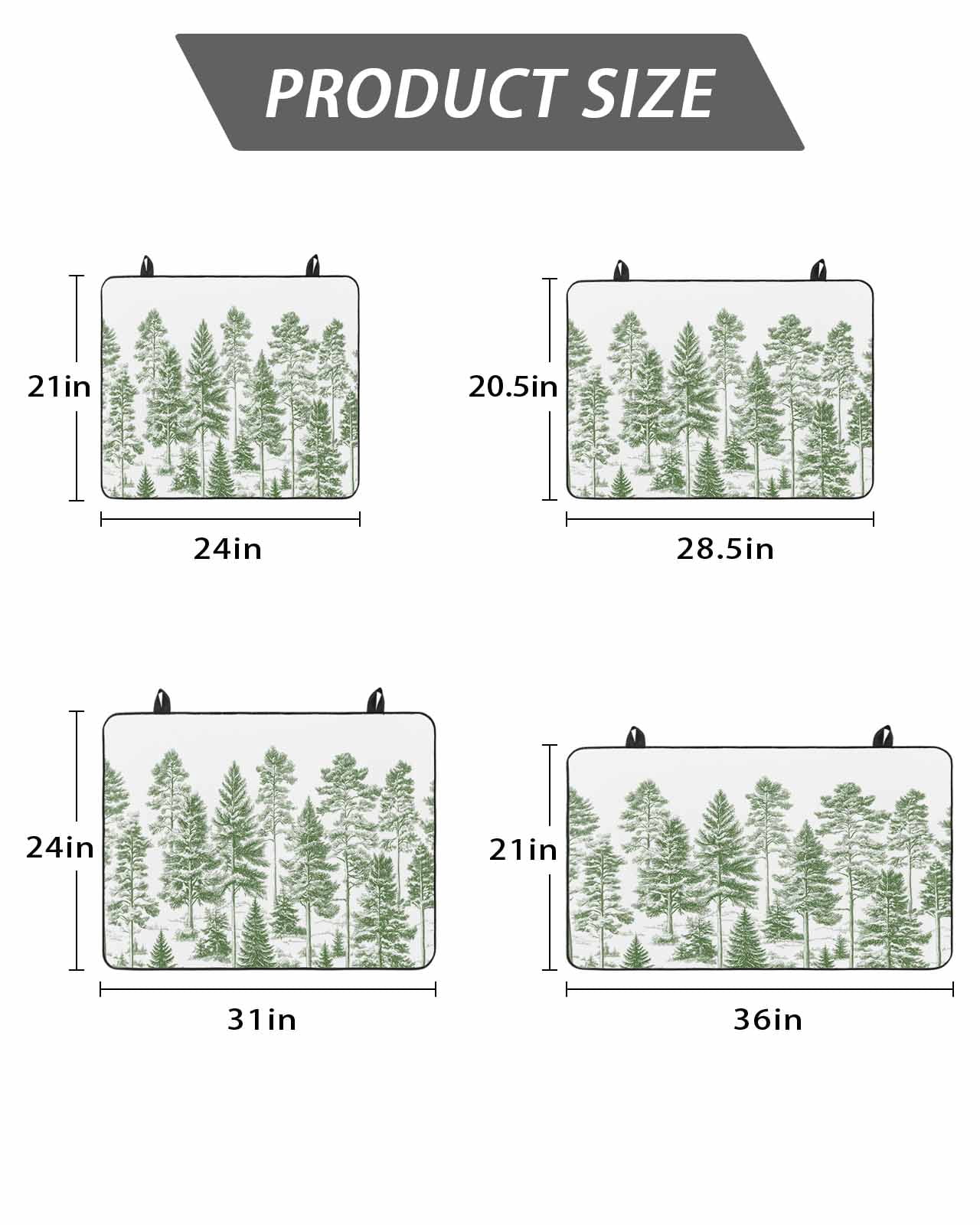 Stove Top Covers for Electric Stove, Green Pine Tree Glass Stovetop Cover Protector, Vintage Watercolor Botanical Induction Cooktop Protector Oven Mat for Kitchen Countertop 24"x21"