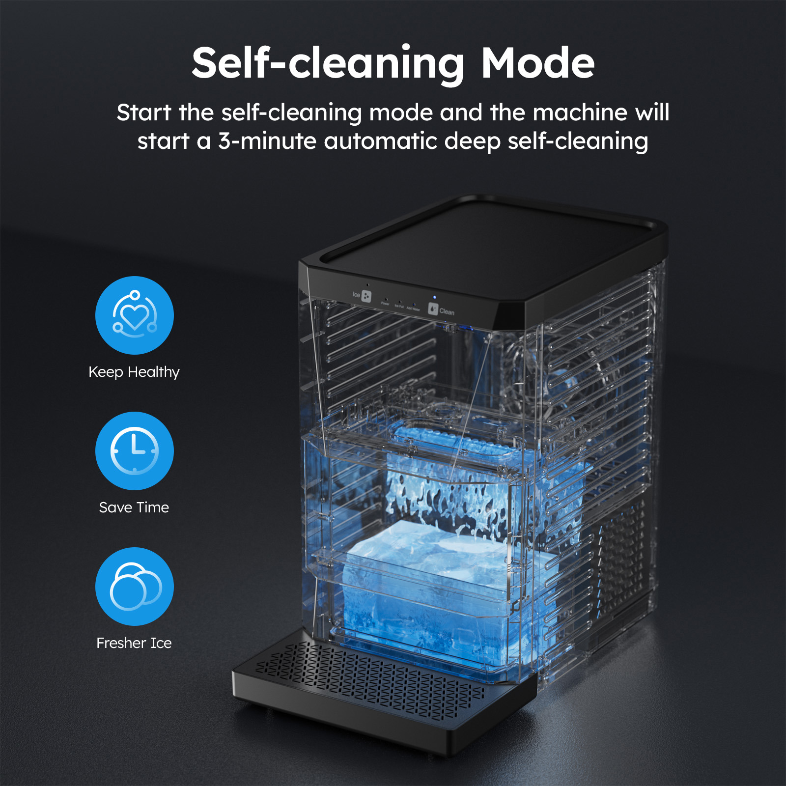 Joreek Clear Ice Ball Maker Countertop, 40Pcs/day, 2Pcs Ready in 60Mins, Self-Cleaning, Sphere Ice Maker Machine with Self-Cleaning for Whiskey/Brandy/Rum