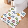 thumbnail image 5 of Toilet Rug Rectangle Bathroom Rugs Non-Slip Soft Plush Machine Washable Contour Bath Mat Elephants Line Art 24x16, 5 of 9