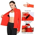 thumbnail image 6 of Baleaf Women's Fleece Full Zip Running Jacket Water Resistant Pockets Thermal Cycling Yoga Golf Workout Track Jacket Thumb Holes Orange 2XL, 6 of 6