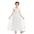 thumbnail image 2 of Ekidsbridal Girl Pageant Flower Girl Dress - Floor Length V-Back Lace Tulle 207R-A (Size: M-10), 2 of 4