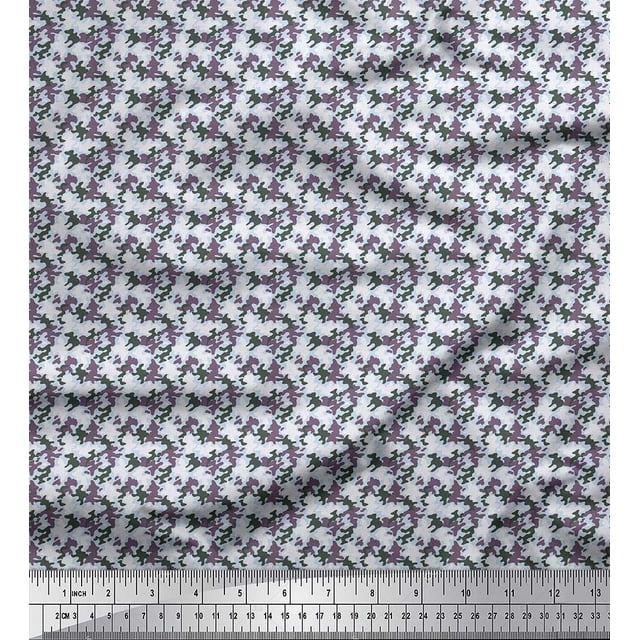 Soimoi polyester Crepe Fabric Two Tone With White Camouflage Print Fabric by Yard 42 Inch Wide