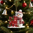 thumbnail image 2 of JeashCHAT Christmas Initial Ornaments, Personalized DIY 26 Letters Snowman Christmas Tree Decoration, Acrylic Snowflake Holly Berry Initial Pendant Xmas Tree Hanging Decor Xmas Gifts, 2 of 5