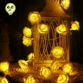 thumbnail image 2 of LED Rose Flower String Lights, 6.6 ft 20 LEDs Rose Lamp Fairy String Lights Battery Operated Indoor Outdoor, DIY Lights Decorations for Mother's Day Valentine's Wedding Garden Party (Warm White), 2 of 7