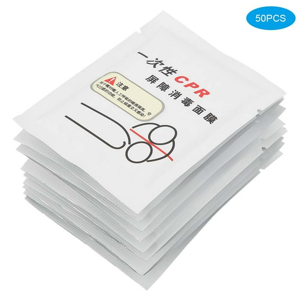 Fdit CPR Face Shield,50pcs / Box Disposable Mouth Breathing Artificial