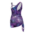 thumbnail image 4 of SEANATIVE One Piece Swimsuit for Girls with Short Sarongs Chiffon Cover Cut Out Back Bathing Suit Adjustable Strap Swimwear 2 Pcs Set, 7-8 Years, Butterfly Galaxy Violet, 4 of 7