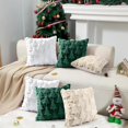 thumbnail image 5 of Christmas Pillow Covers 18x18 inch, Set of 2 Christmas Tree Decoration Soft Plush Faux Fur Throw Pillows Covers for Winter Holiday Festivals Bedroom Sofa Home Decor (Green), 5 of 7
