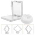 thumbnail image 2 of Miangastore 5 Sets 3D Floating Frame Shadow Box Display Case Coin Box Jewelry Display Show Case with Round Base (White), 2 of 9